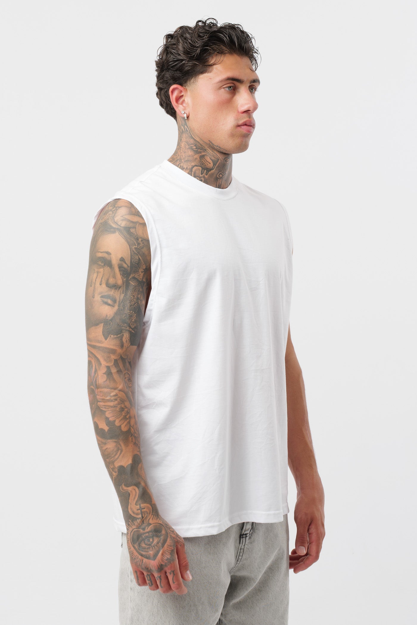 Camisola de alças em Jersey Branca