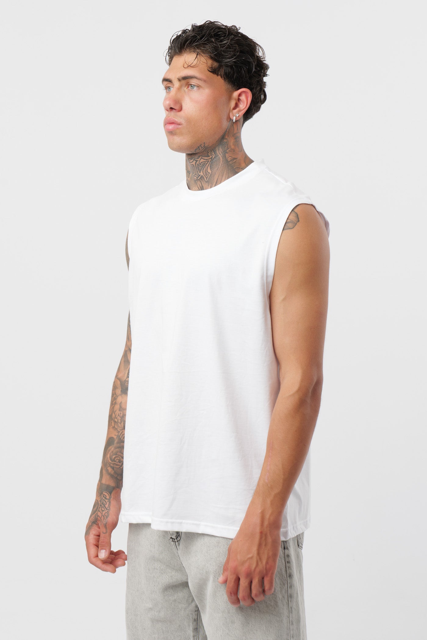 Camisola de alças em Jersey Branca