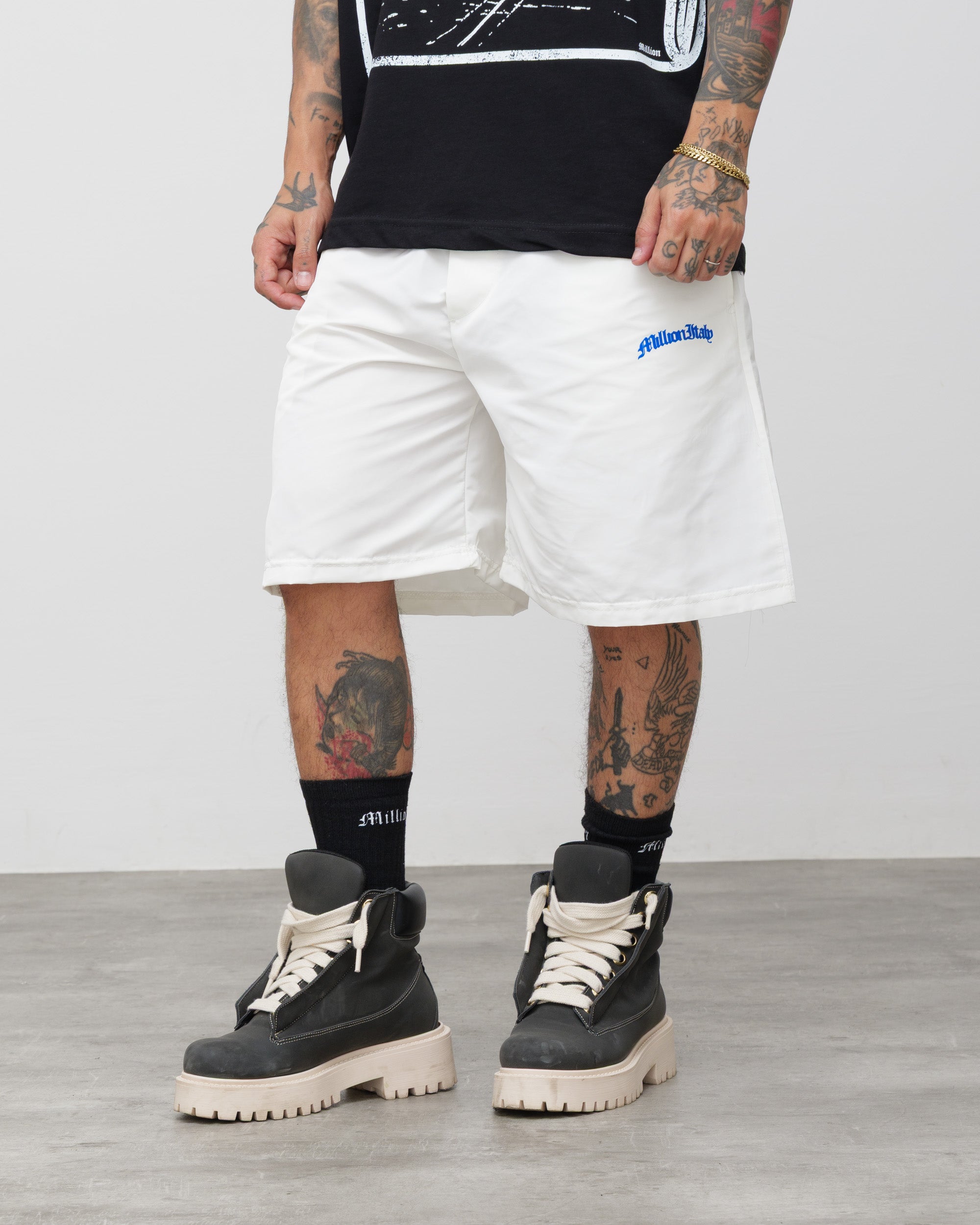 Shorts Tech Nero - Logo Blu