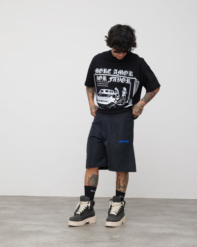 Shorts Tech Nero - Logo Blu