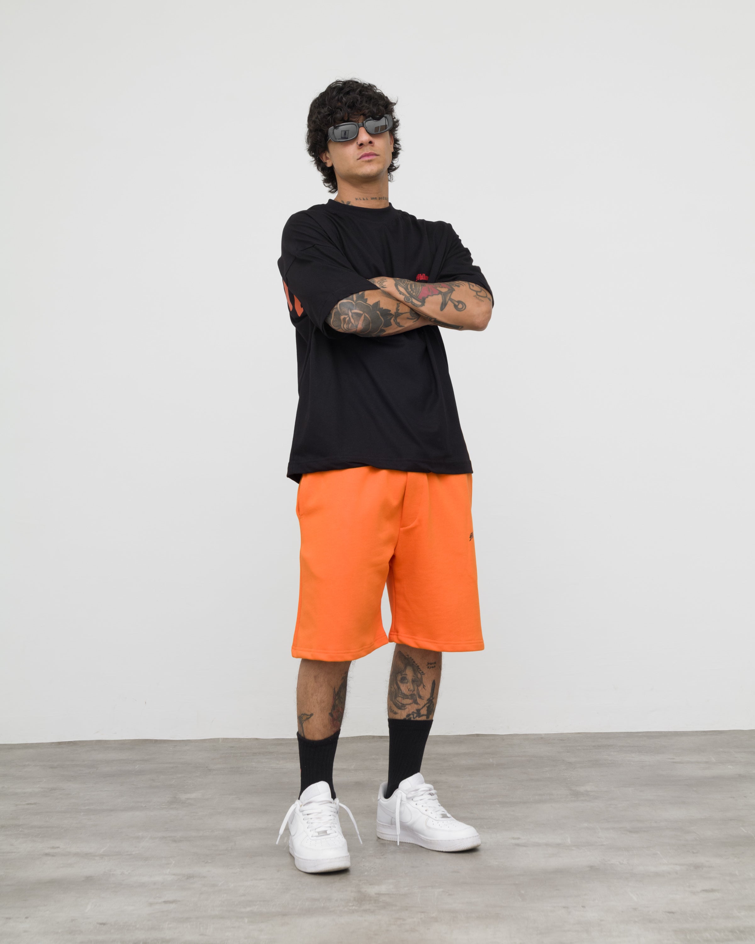 T-Shirt Nera Origin Arancio