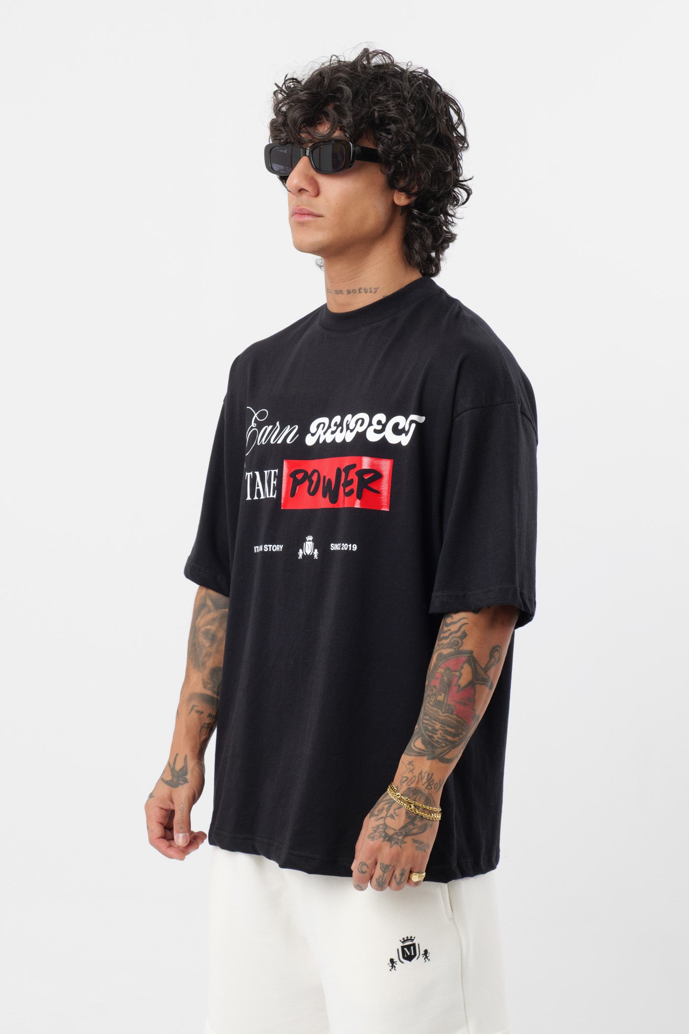 T-shirt Respect Preta