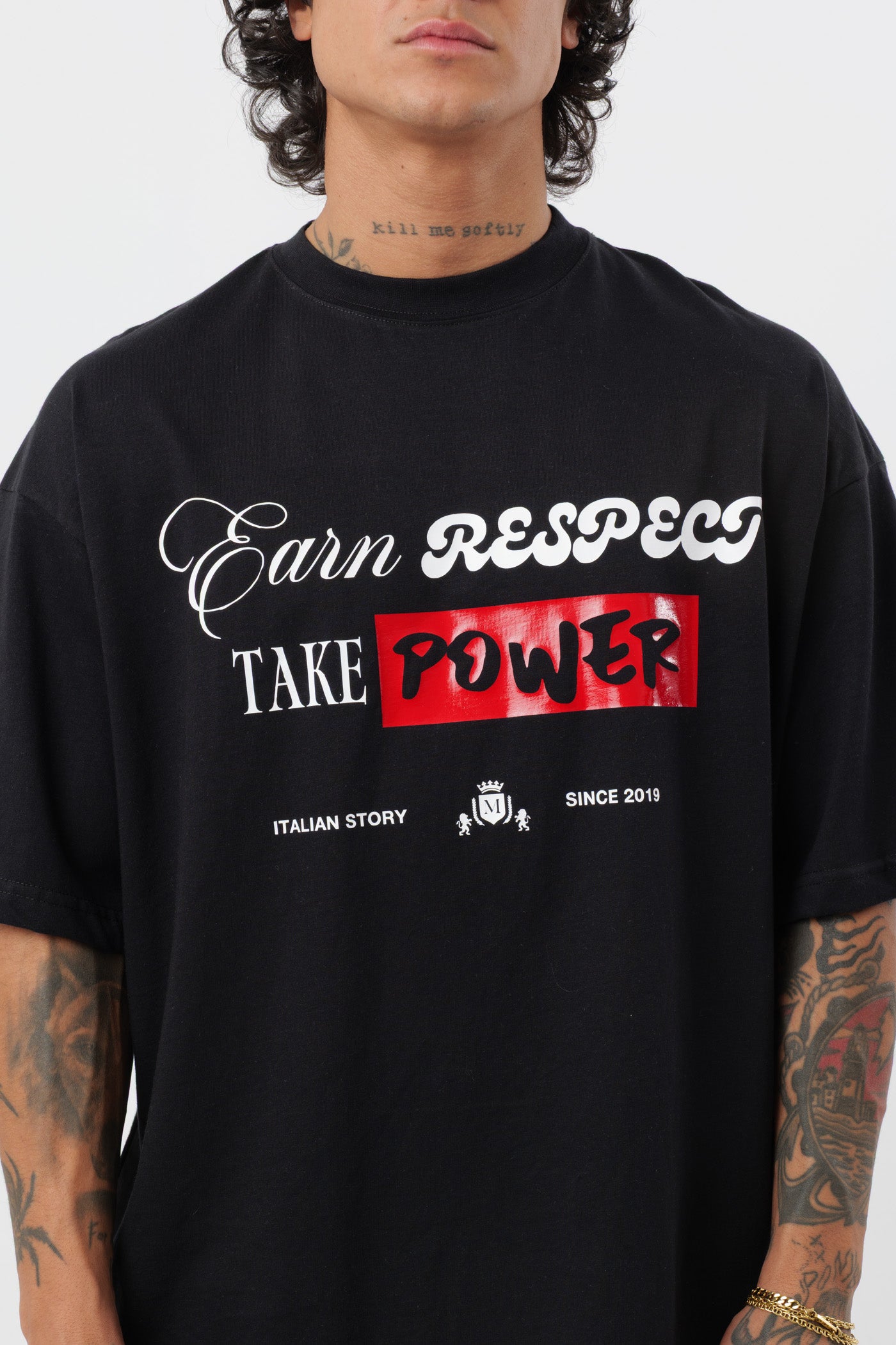 T-shirt Respect Preta