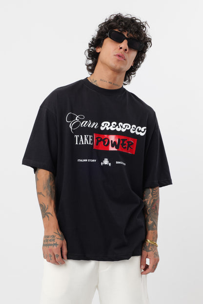 T-shirt Respect Preta