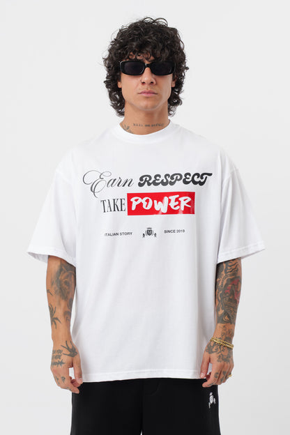 T-shirt Respect Branca