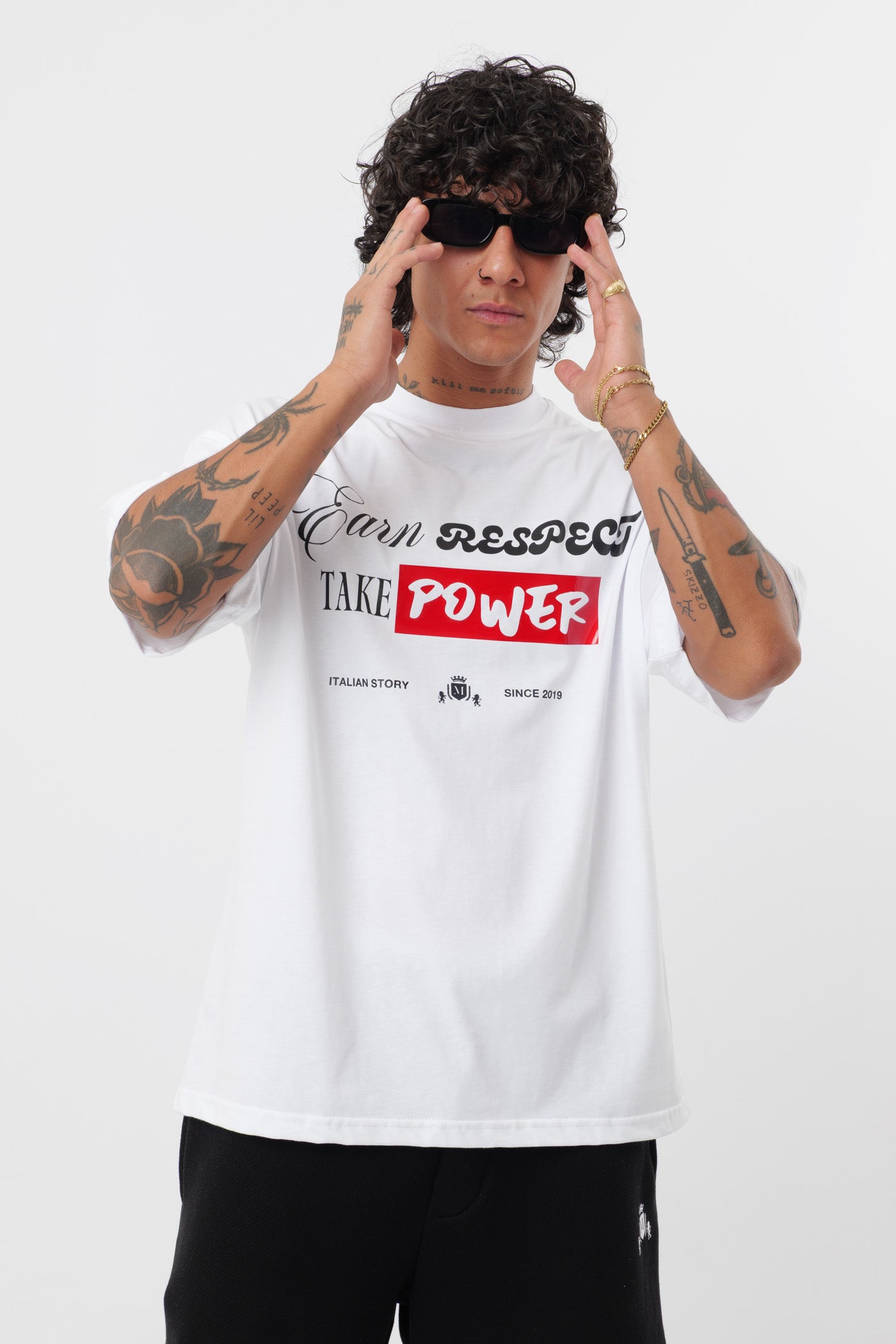 T-shirt Respect Branca