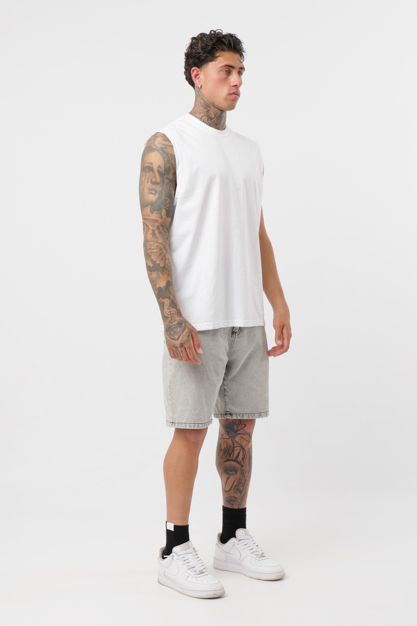 Camisola de alças em Jersey Branca